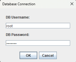 JDBC Database Server Authentication Dialog